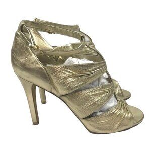 Vince Camuto 10 April gold leather heels